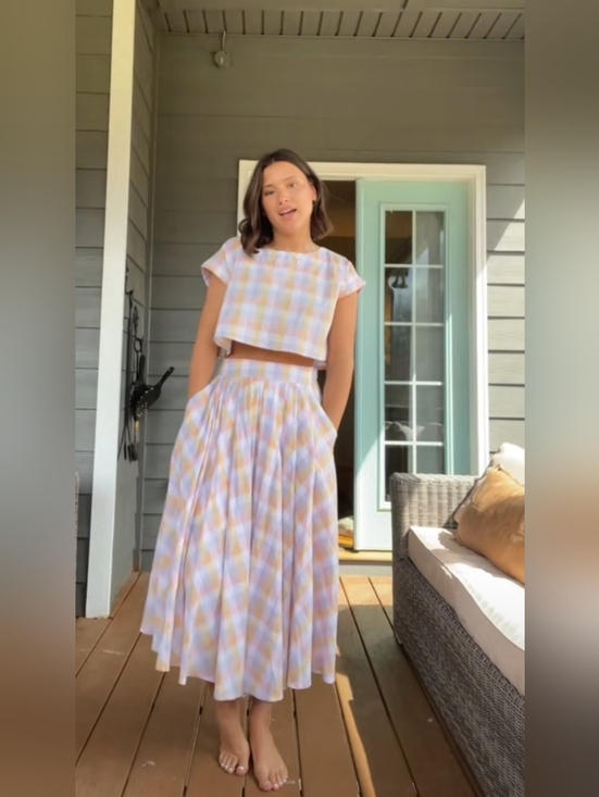 Mabel Dresses & Skirts - MABLE Pastel Plaid - Two-Piece Set Size S